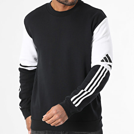 Adidas Sportswear - Sweat Crewneck A Bandes SQ25 JE2780 Noir Blanc