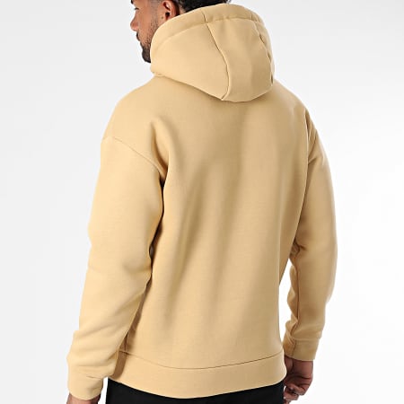ADJ - Sweat Capuche Coeur Chic Camel Noir