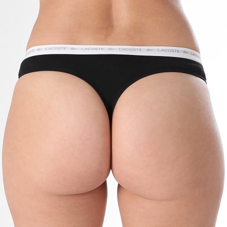 Lacoste - Set van 3 klassieke G-strings voor dames Zwart