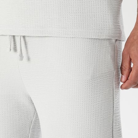 LBO - Pantalon Large Texturé 3768 Gris Clair