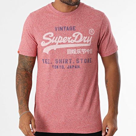 Superdry - Camiseta VL Classic Relaxed M1012203A Rojo Jaspeado