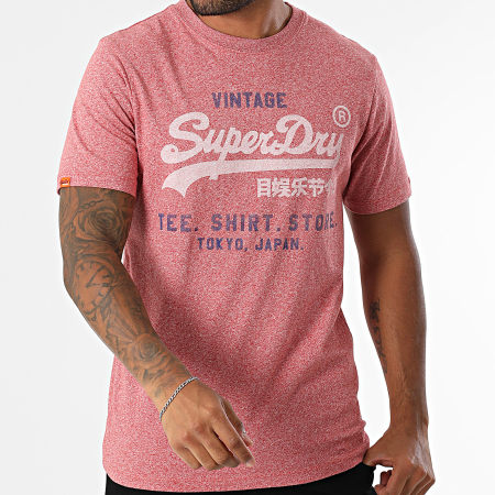 Superdry - Camiseta VL Classic Relaxed M1012203A Rojo Jaspeado