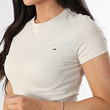 Tommy Jeans - Tee Shirt Femme Slim 0459 Beige