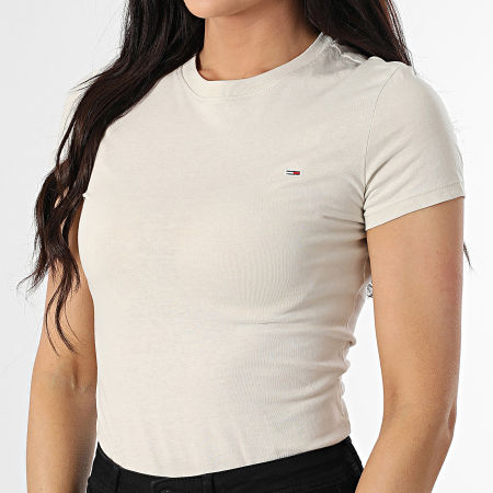 Tommy Jeans - Tee Shirt Femme Slim 0459 Beige
