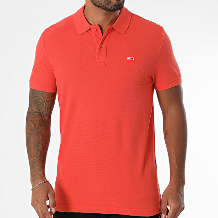 Tommy Jeans - Polo Manches Courtes Slim Essential 0226 Orange
