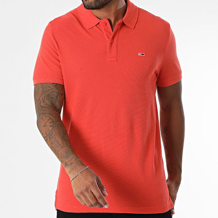 Tommy Jeans - Polo Manches Courtes Slim Essential 0226 Orange