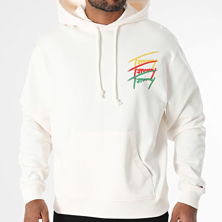 Tommy Jeans - Sweat Capuche 3 Color Signature 1372 Ecru