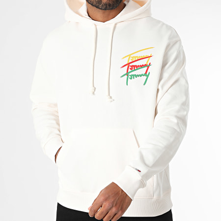 Tommy Jeans - Sweat Capuche 3 Color Signature 1372 Ecru