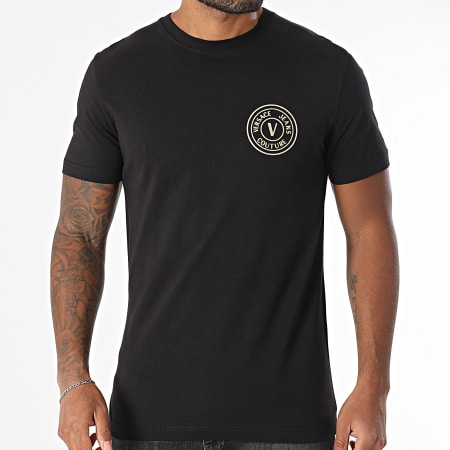 Versace Jeans Couture - Tee Shirt Vembl Small Thick 78GAHT00-CJ00T Noir Doré
