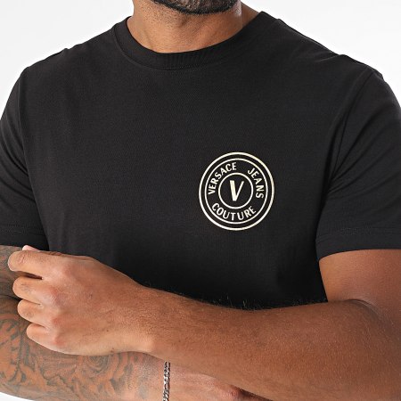 Versace Jeans Couture - Tee Shirt Vembl Small Thick 78GAHT00-CJ00T Noir Doré
