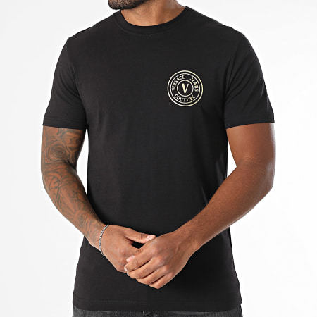Versace Jeans Couture - Tee Shirt Vembl Small Thick 78GAHT00-CJ00T Noir Doré