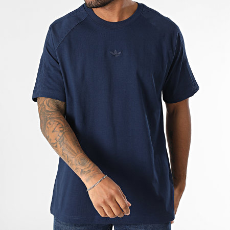Adidas Originals - Tee Shirt Oversize A Bandes Essential JD3279 Bleu Marine
