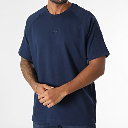 Adidas Originals - Tee Shirt Oversize A Bandes Essential JD3279 Bleu Marine