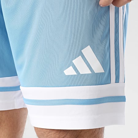 Adidas Sportswear - Short Jogging Squa 25 JH3407 Bleu Clair Blanc