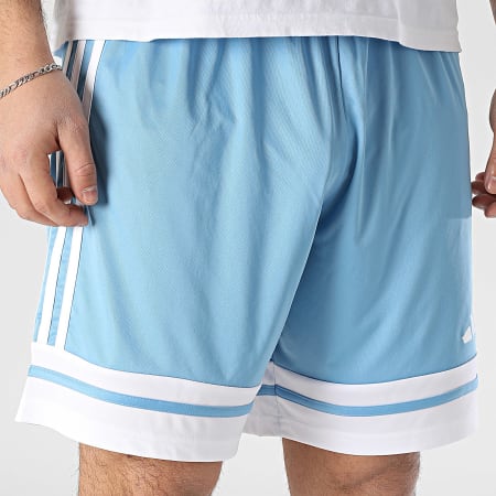 Adidas Sportswear - Short Jogging Squa 25 JH3407 Bleu Clair Blanc