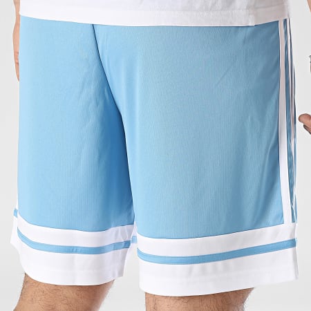 Adidas Sportswear - Short Jogging Squa 25 JH3407 Bleu Clair Blanc