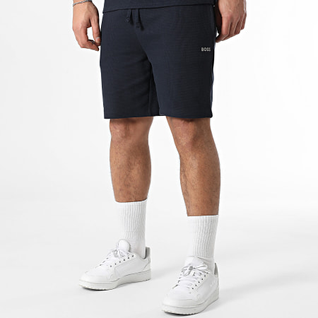 BOSS - Ensemble Tee Shirt Et Short Jogging Waffle 50535891 50535884 Bleu Marine