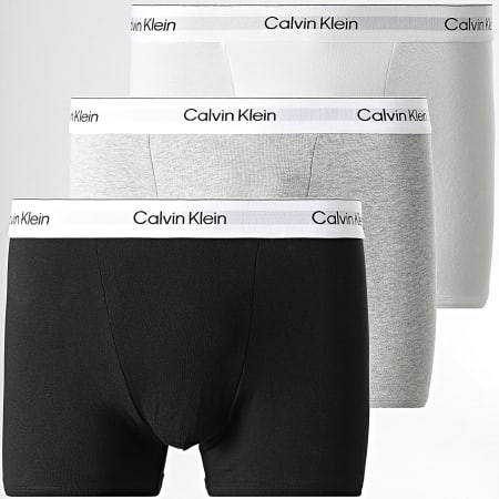Calvin Klein - Lote De 3 Bóxers NB4286 Blanco Gris Jaspeado Negro