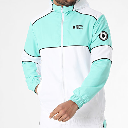 Comme Des Loups - Ensemble De Survetement Cobalt Vert Blanc