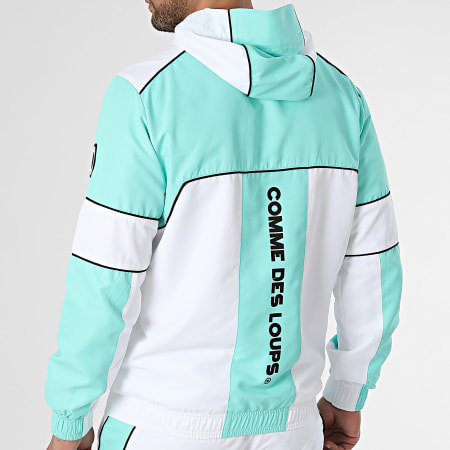 Comme Des Loups - Ensemble De Survetement Cobalt Vert Blanc