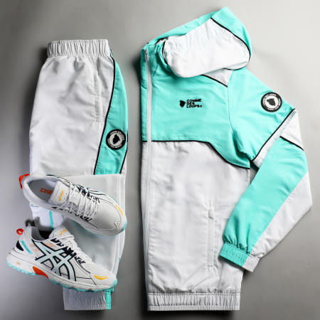 Comme Des Loups - Ensemble De Survetement Cobalt Vert Blanc