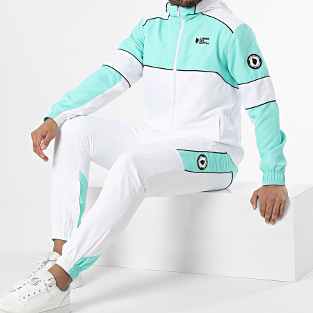 Comme Des Loups - Ensemble De Survetement Cobalt Vert Blanc
