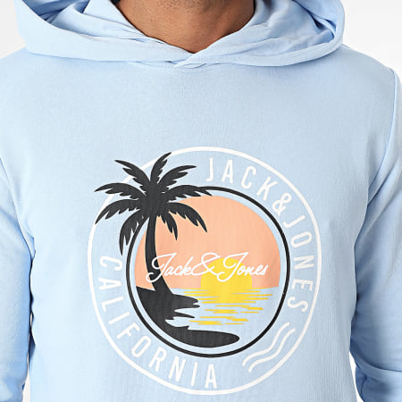 Jack And Jones - Sweat Capuche Palm Bleu Clair
