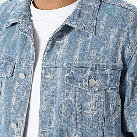 John H - Ensemble Veste Jean Et Jean Bleu Denim