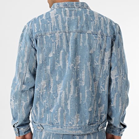 John H - Ensemble Veste Jean Et Jean Bleu Denim