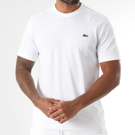 Lacoste - Ensemble Tee Shirt Et Short Jogging Logo Crocodile Blanc