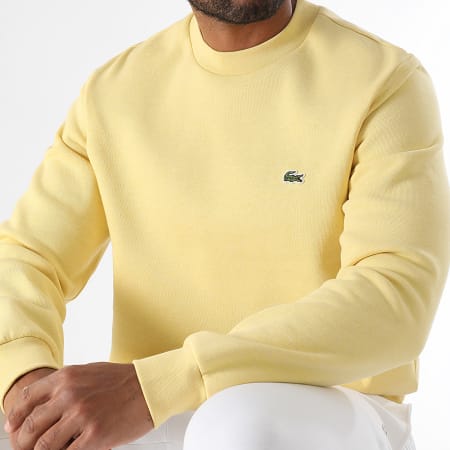 Sweat Crewneck Logo Brode Crocodile Jaune
