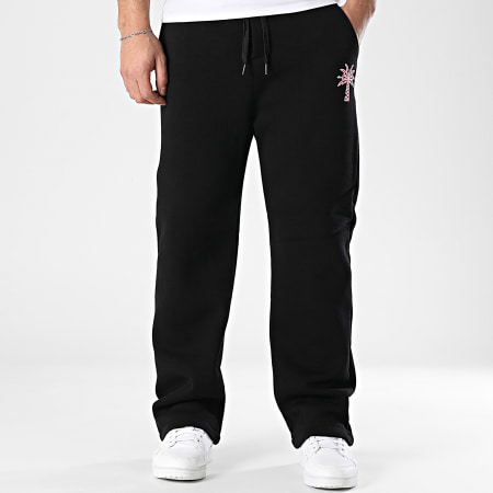 Luxury Lovers - Pantalon Jogging Large Palm LA Rose Noir