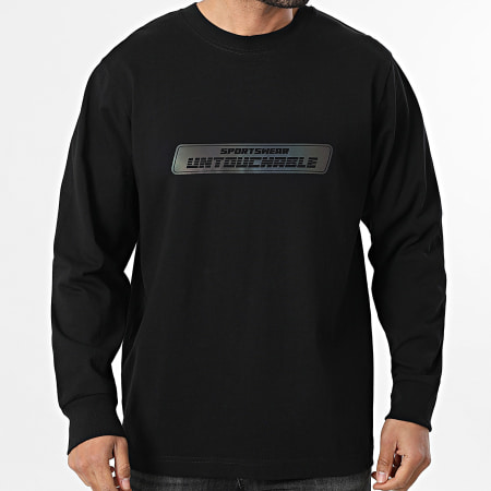 Mac Tyer Untouchable - Tee Shirt Manches Longues Relaxed Sportswear Rainbow Reflex Noir Iridescent