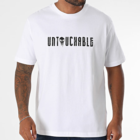 Mac Tyer Untouchable - Tee Shirt Oversize Painted Skull Blanc