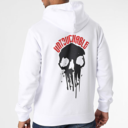 Mac Tyer Untouchable - Sweat Capuche Painted Skull Blanc Noir
