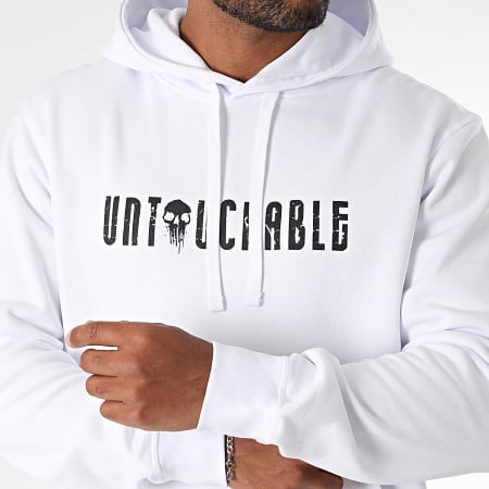 Mac Tyer Untouchable - Sweat Capuche Painted Skull Blanc Noir