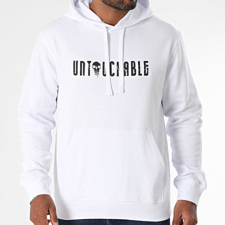 Mac Tyer Untouchable - Sweat Capuche Painted Skull Blanc Noir