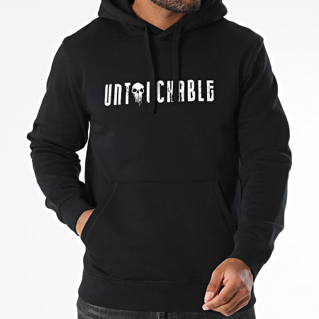 Mac Tyer Untouchable - Sweat Capuche Painted Skull Noir Blanc