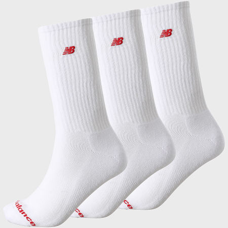New Balance - Lote de 3 pares de calcetines LAS51263 Blanco