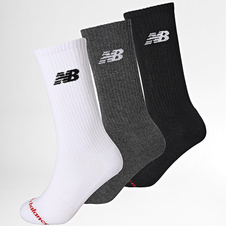 New Balance - Set van 3 paar sokken LAS51293 Wit Grijs Houtskool Zwart