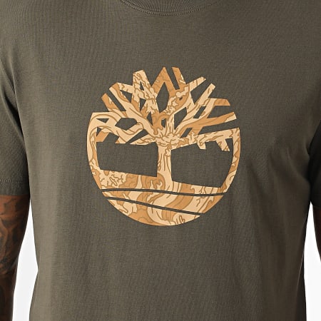 Timberland - Tee Shirt Camo Tree Logo A6DTS Vert Kaki