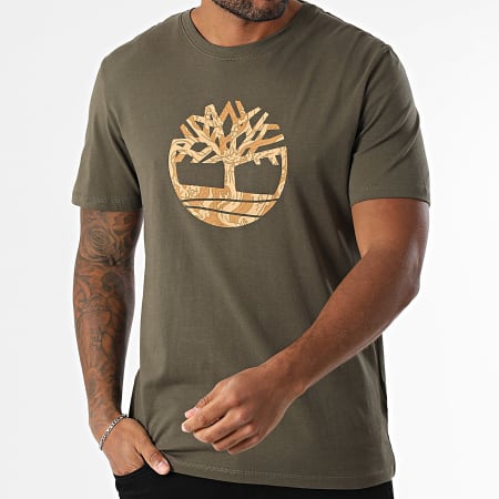 Timberland - Tee Shirt Camo Tree Logo A6DTS Vert Kaki