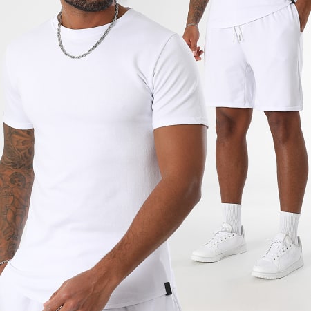 Uniplay - White Tee Shirt and Jogging Shorts Set