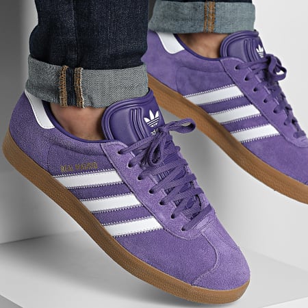 Adidas Originals - Gazelle Terraza Zapatillas Real Madrid JS3041 Púrpura Calzado Blanco Magia Lila