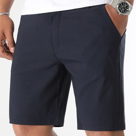LBO - Lot De 2 Shorts Chino 1890 Gris Chiné Bleu Marine