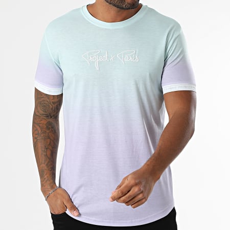 Project X Paris - Tee Shirt 2410092 Vert Clair Lilas Dégradé