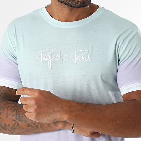 Project X Paris - Tee Shirt 2410092 Vert Clair Lilas Dégradé