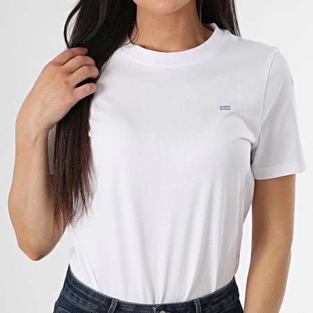 Tommy Hilfiger - Tee Shirt Femme Contrast 5522 Blanc