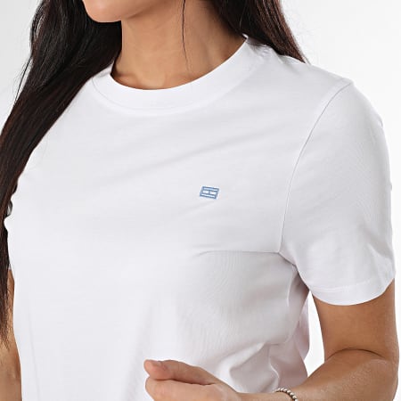 Tommy Hilfiger - Tee Shirt Femme Contrast 5522 Blanc