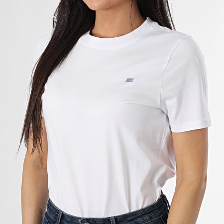 Tommy Hilfiger - Tee Shirt Femme Contrast 5522 Blanc